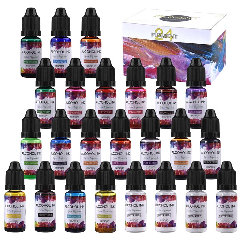 Resin Dye Alcohol - 24 kolor/zestaw 10ml żywica Pigment Art