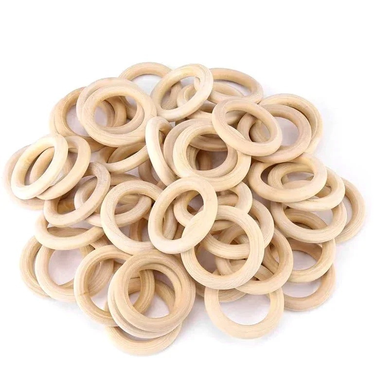Wood Ring Blank - 20 szt. 30mm Niewykończone Gładkie Drewniane