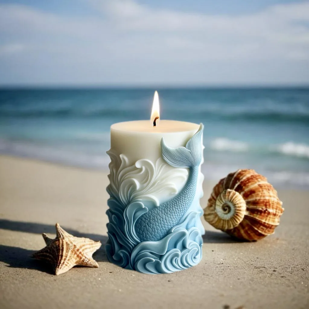 Resin Ocean Wave Mold - 2024 fala oceaniczna pianka cylindryczna świeca