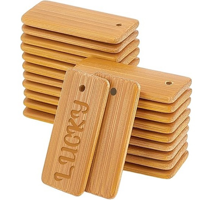 Wood Ring Blank - 50szt Drewniane przywieszki do kluczy Prostokątne