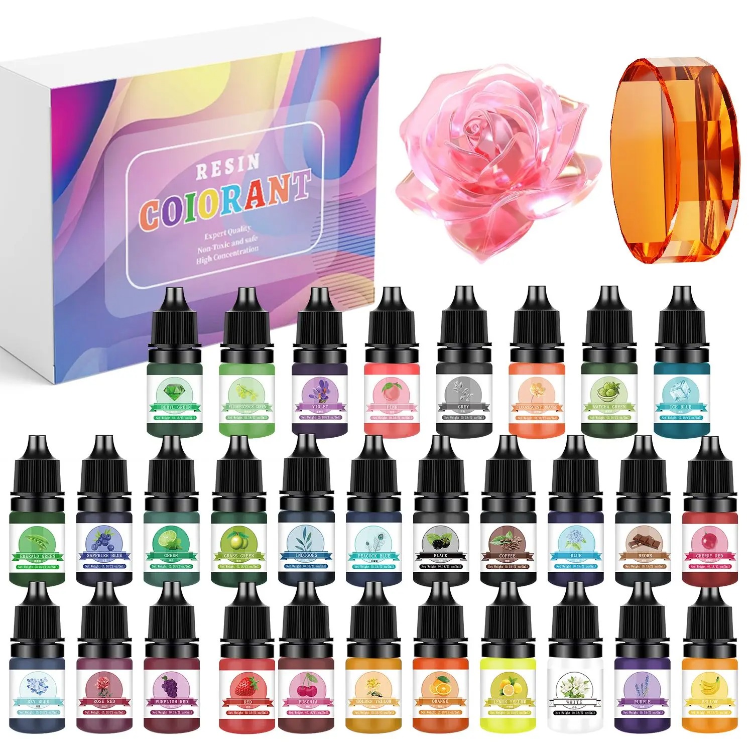 Resin Jewelry Kit - 30 Kolorów 5ml Zestawy Pigmentów do
