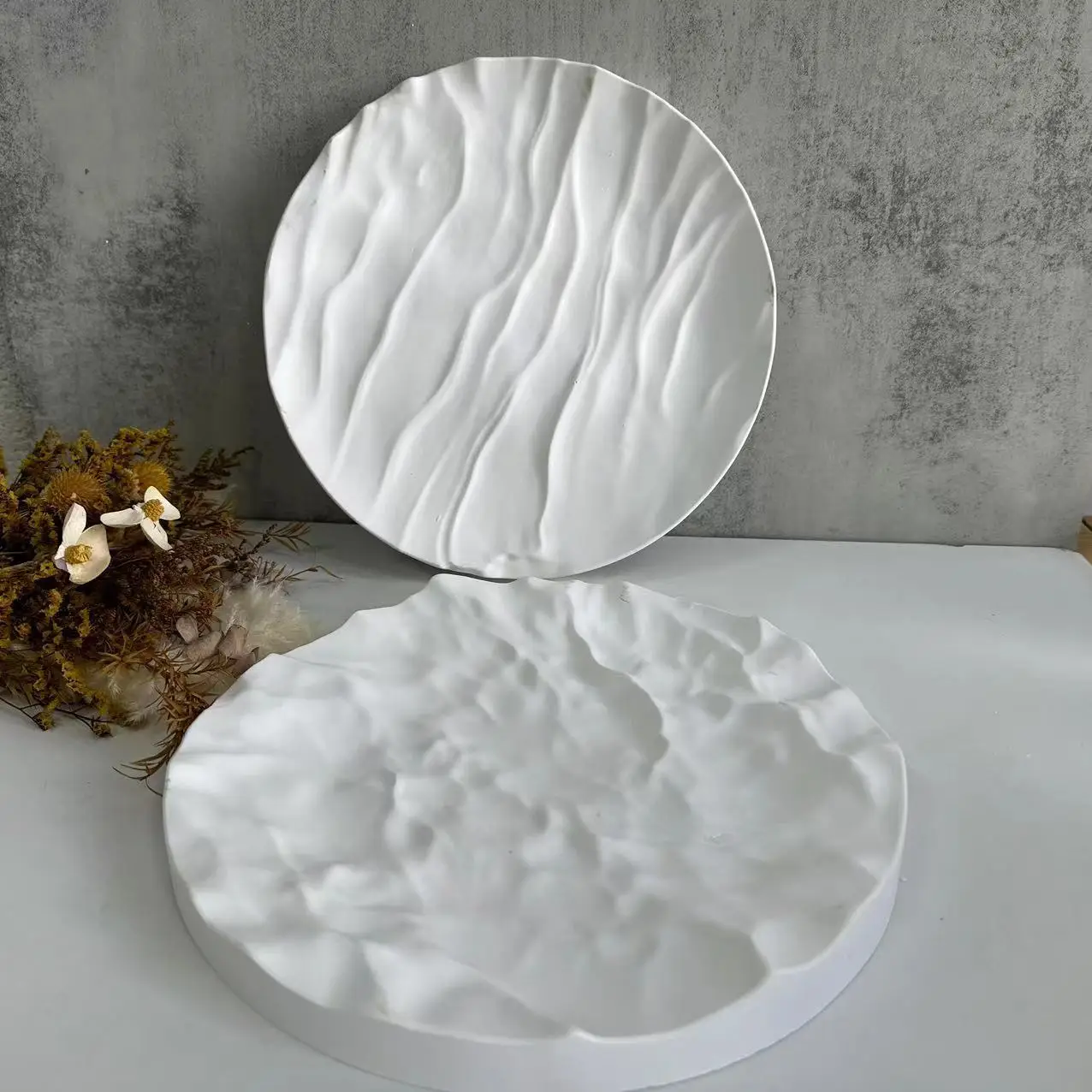 Coaster Mold Round - Nieregularne fale oceaniczne duża okrągła taca