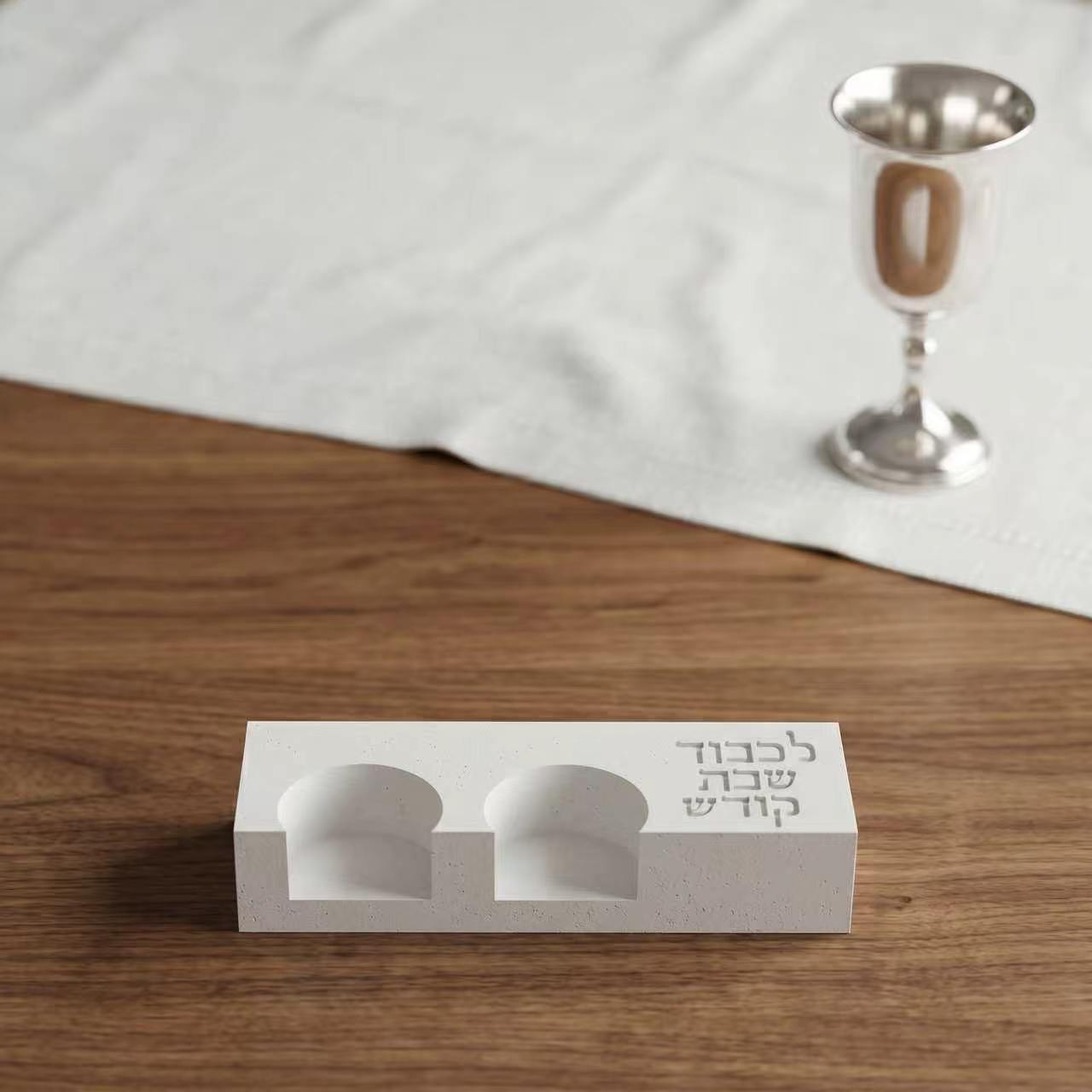 Serving Tray Mold - Nowoczesna forma silikonowa na podwójny świecznik