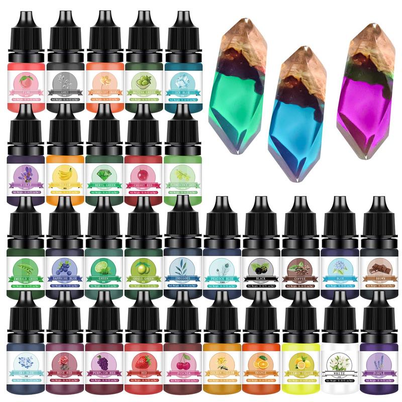 Resin Ocean Wave Mold - 5ml 30 kolorów żywica Pigment płynny