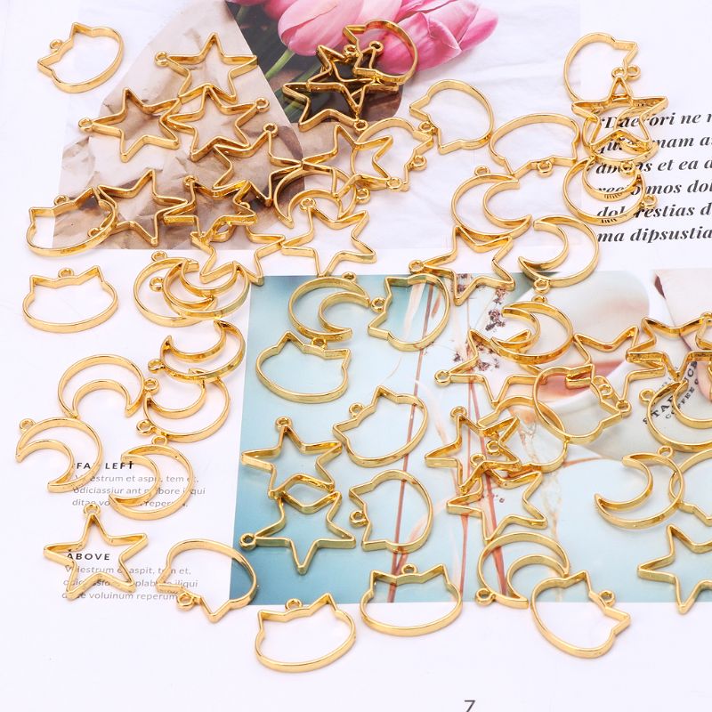 Bezels Set Pendant - 90 sztuk Mini geometryczna ramka wisiorek
