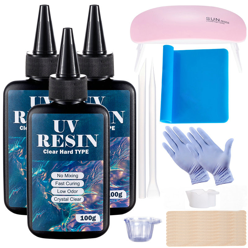 Epoxy Uv Resin Kit - 100g/250g Przezroczysta żywica UV Twardy typ