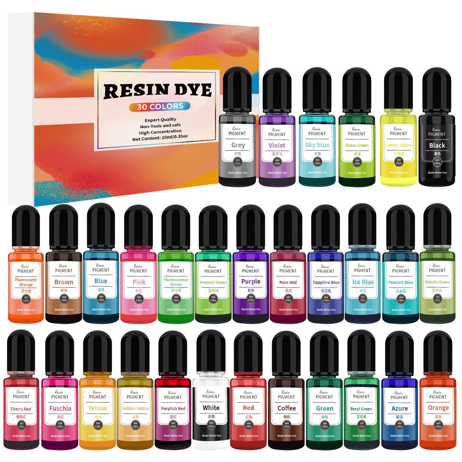 24/30 kolorów Zestaw 10ml Żywi – Resin Dye Alcohol recenzja i cena